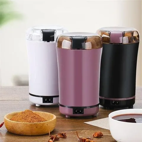 Stainless Steel Electric Spice Grinder, Portable Coffee Bean, Herbs, Nuts, Grains Mill P…