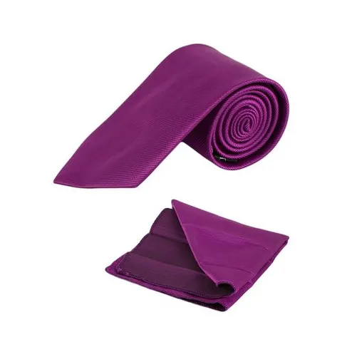 Royal Purple Men's Tie With Pocket Square/Pochette/Pocketchief