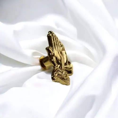 Gk Gold Praying Hands Lapel Pin – Elegant Religious Christian Badge, Faith-Inspired Broo…
