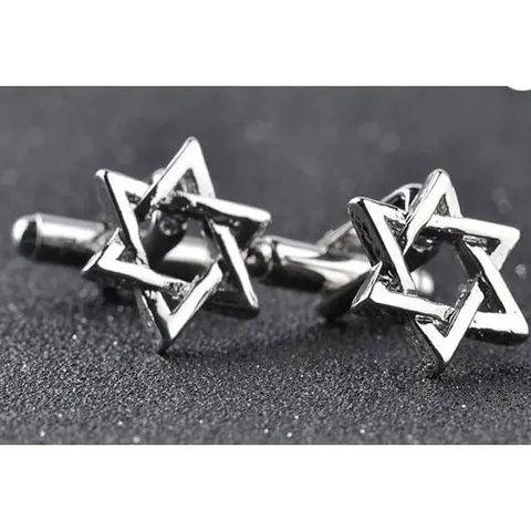Dy Silver plated star cufflinks