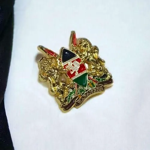 Kenya Coat of Arms Lapel Pin with Magnetic Clasp