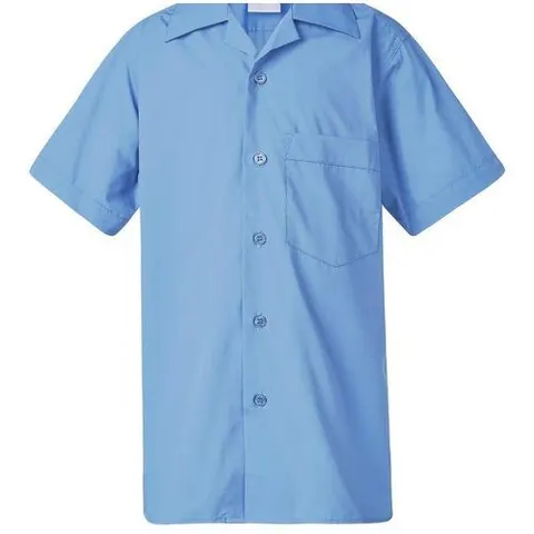 1PC School Button Down cotton shirt-Blue