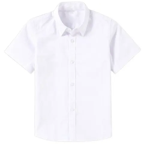 1PC School Button Down cotton shirt-White