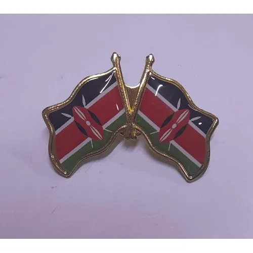 Kenya Double Flags Lapel Pin badge